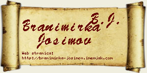 Branimirka Josimov vizit kartica
